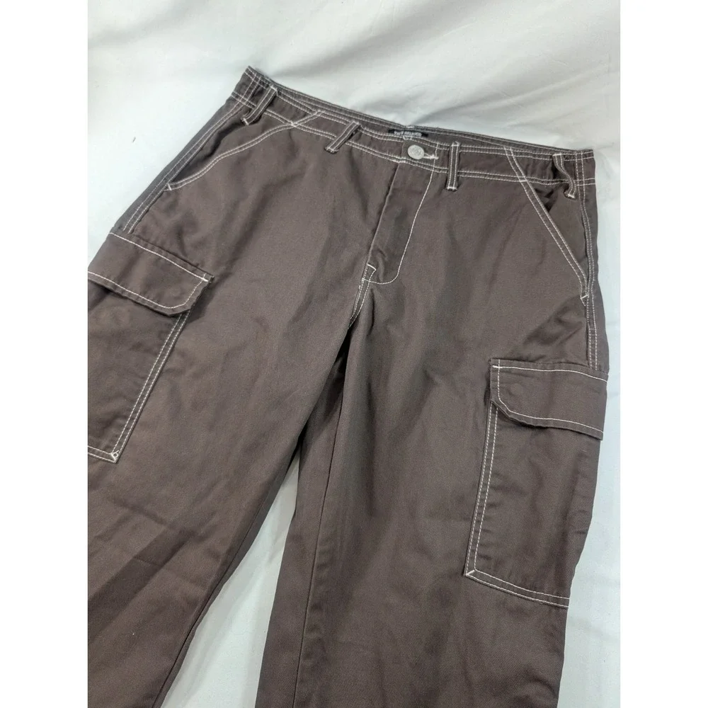 True Religion Men's Brown  Cargo Pants 36x31 Regular Straight Leg Canvas Cotton